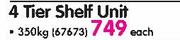 Geelong 4 Tier Shelf Unit-Each