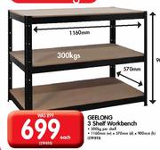 Geelong 3 Shelf Workbench-Each