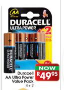 Duracell AA Ultra Power Value Pack-4+2