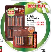D-Quip AA Or AAA Battery-4+2 Pack