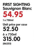 First Sighting Sauvignon Blanc-6X750ml