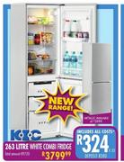 KIC 263L White Combi Fridge