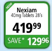 Nexiam 40mg Tablets-28's