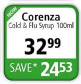 Corenza Cold & Flu Syrup-100ml