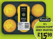 Foodco Lemon Poppy Seed Muffins-6's