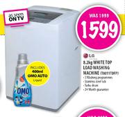 LG White Top Load Washing Machine (T8011TDFP)-8.2kg