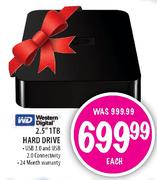 Western Digital 2.5" 1TB Hard Drive-Each