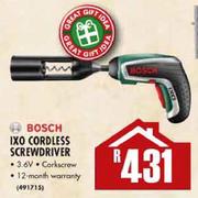 Bosch IXO Cordless Screwdriver-3.6V