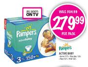 Pampers Active Baby Junior-111's/Maxi Plus-120's/Maxi-132's/Midi-150's