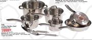 T-Fal 12 Piece Stainless Steel Cookware Set-Per Set