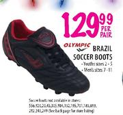 Olympic Brazil Soccer Boots Youth Sizes 2-5/Men's Sizes 7-11-Per Pair