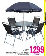 Textiline And Glass Patio Set-6 Piece