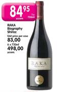 Raka Biography Shiraz-6 x 750ml