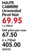 Haute Cabriere Unwooded Pinot Noir-6X750ml