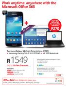 Samsung Galaxy S4 Zoom Smartphone(C101)+Samsung Galaxy Tab 3 10.1(P5200)+HP250 Notebook