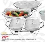 Home Ceramic Casseroles On Stands Each