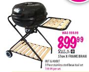 Out & About 3 Piece Stainless Steel Braai Tool Set-Per Set