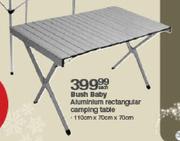 Bush Baby Aluminium Rectangular Camping Table-110cmx70cmx70cm Each