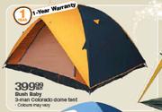 Bush Baby 3-Man Colorado Dome Tent-Each
