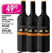 Guardian Peak Merlot,Shiraz Or Frontier-6x750ml