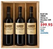 Rust En Vrede Shiraz In Wooden Gift Box-3X750ml
