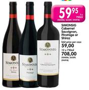 Simonsig Cabernet Sauvignon,Pinotage Or Shiraz-12x750ml