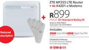 ZTE MF253 LTE Router+4x K4201-z Modems-On Standard MyGig 20