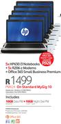 5xHP630 i3 Notebooks+5xR206-Z Modems+Office 365 Small Business Premium-OnStandard MyGig 10