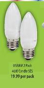 Osram 2 Pack 40W Candle SES-Per Pack
