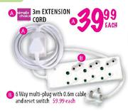Simple Choice Extension Cord-3m Each