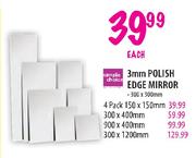 Simple Choice 3mm Polish Edge Mirror (150x150mm)-4 Pack 