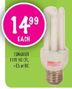 Eurolux 11W 3U CFL-Each