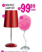 Red Pole Lamp Set-Each