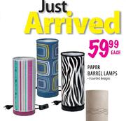 Paper Barrel Lamps Assorted-Each