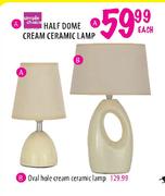 Simple Choice Half Dome Cream Ceramic Lamp-Each