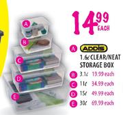 Addis Clear/Neat Storage Box-30Ltr Each