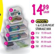 Addis Clear/Neat Storage Box-11Ltr Each