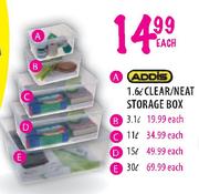 Addis Clear/Neat Storage Box-1.6Ltr Each