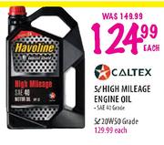 Caltex High Mileage Engine Oil 20W50 Grade-5Ltr Each