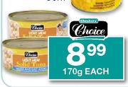 Checkers' Choice Solid Tuna in Water-170g each