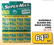 Supermax Blades Dbl Edge S/Steel Card-20 x 5's
