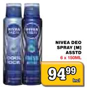 Nivea Deo Spray [M] Asstd-6 x 150ml