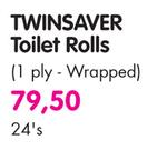 Twinsaver Toilet Rolls(1 Ply Wrapped)-24's