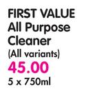 First Value All Purpose Cleaner(All Variants)-5 x 750ml