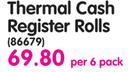 Aro Thermal Cash Register Rolls-Per 6 Pack
