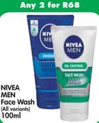 Nivea Men Face Wash(All Variants)-2x100Ml