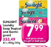 Sunlight Laundry Soap Tropical And Germiguard-Unit Price When Bought In Bulk Pack