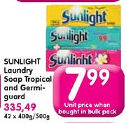 Sunlight Laundry Soap Tropical And Germiguard-42 x 400g/500g