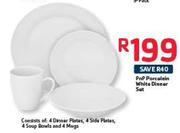 PnP Porcelain White Dinner Set