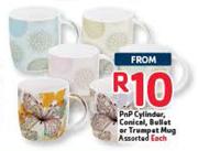 PnP Cylinder,Conical,Bullet Or Trumpet Mug Assorted-Each